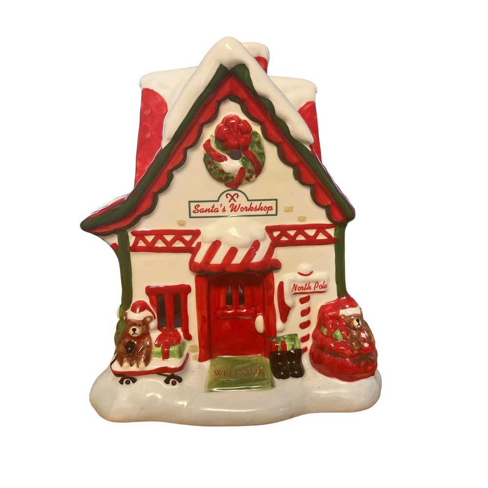 The White Barn‎ Candle Co.Ceramic Santa's workshop Tea lite Candle Holder